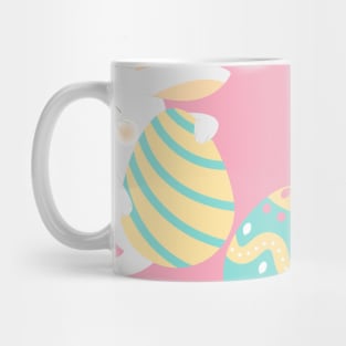 Colorful Pastel Easter Egg Rabbit Pattern Mug